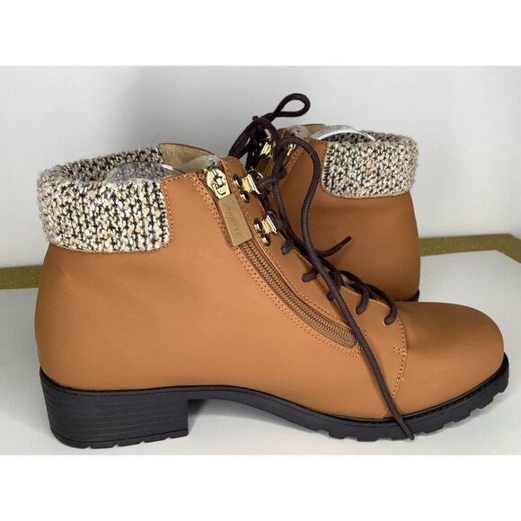 Trotters Becky 2.0 Women's 11WW Brown Vegan Leather boots - New - Picture 1 of 8